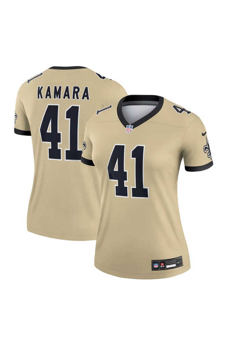 Nike Women's Nike Alvin Kamara Gold New Orleans Saints Gameday Golds Alternate Legend Player Performance Top, Alternate, color, Gold