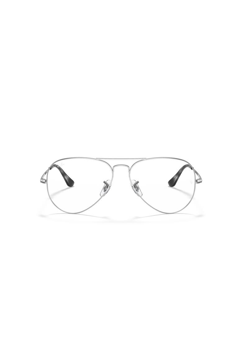 55mm Aviator Optical Glasses, Alternate, color, SILVER/ CLEAR