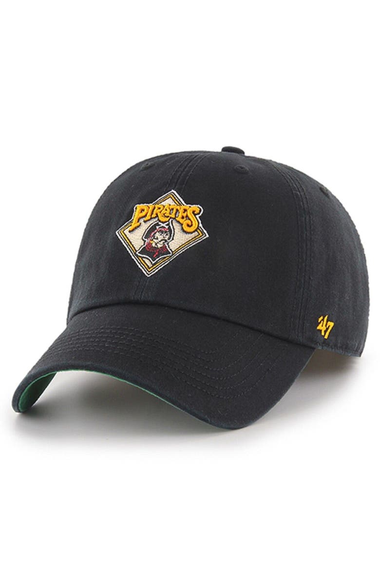 Men's '47 Black Pittsburgh Pirates Cooperstown Collection Franchise Logo Fitted Hat, Main, color, Black