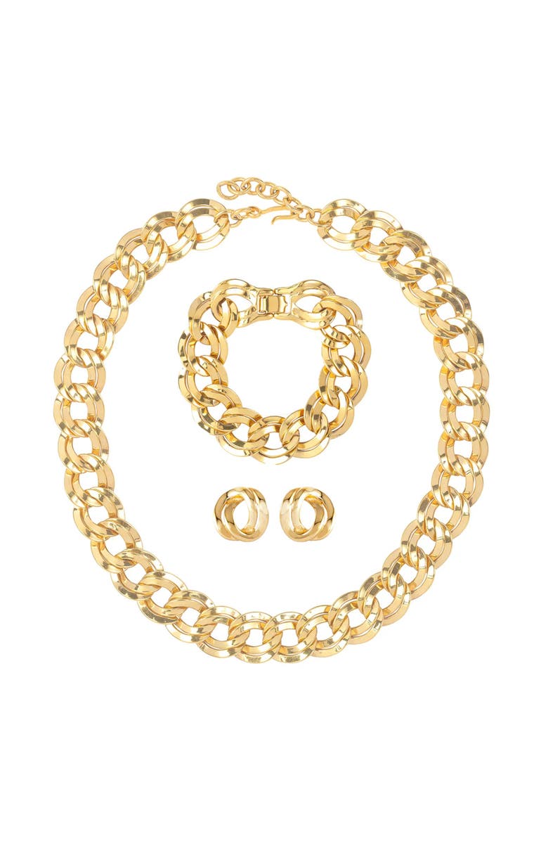 Susan Caplan 1980s Vintage Monet Necklace Bracelet and Earring Set, Main, color, Monet