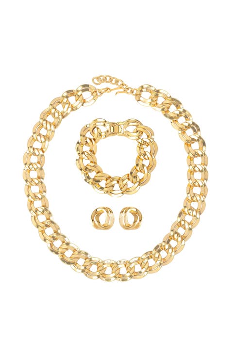 1980s Vintage Monet Necklace Bracelet and Earring Set