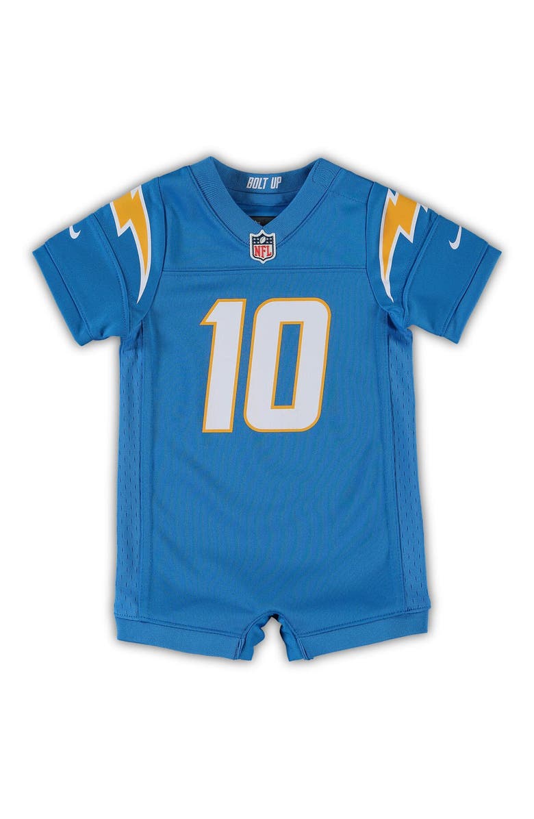 Nike Infant Nike Justin Herbert Powder Blue Los Angeles Chargers Game Romper Jersey, Alternate, color, Powder Blue
