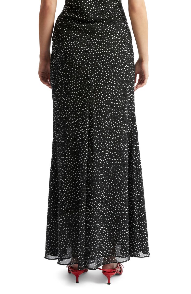 Bardot Monroe Polka Dot Maxi Skirt, Alternate, color, Black Spot