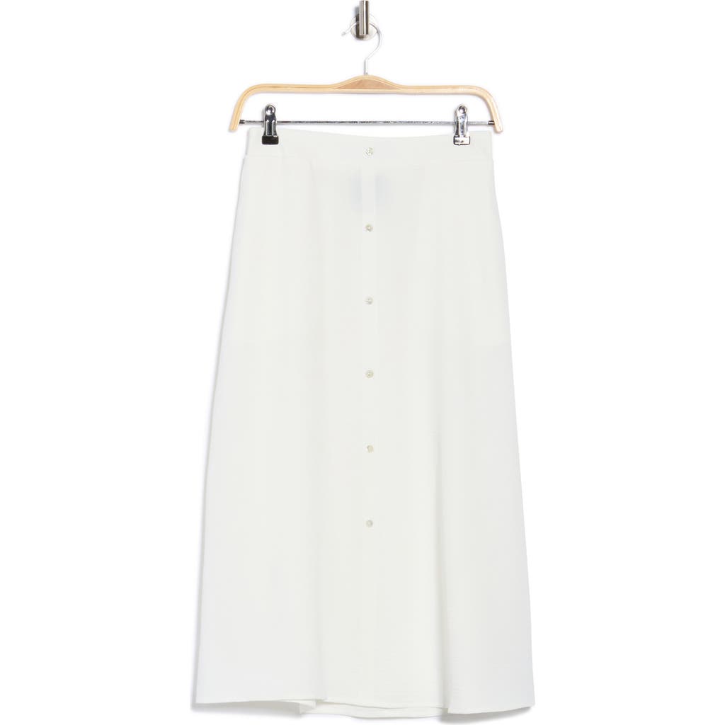 Bobeau Button Front Pocket Maxi Skirt In White