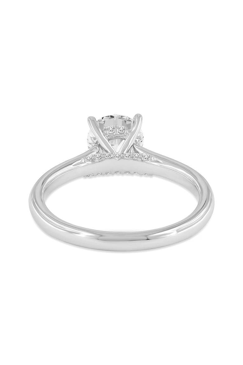 14K White Gold Round Cut Lab Grown Diamond Hidden Halo Engagement Ring - 1.23 ctw, Alternate, color, 14K White Gold