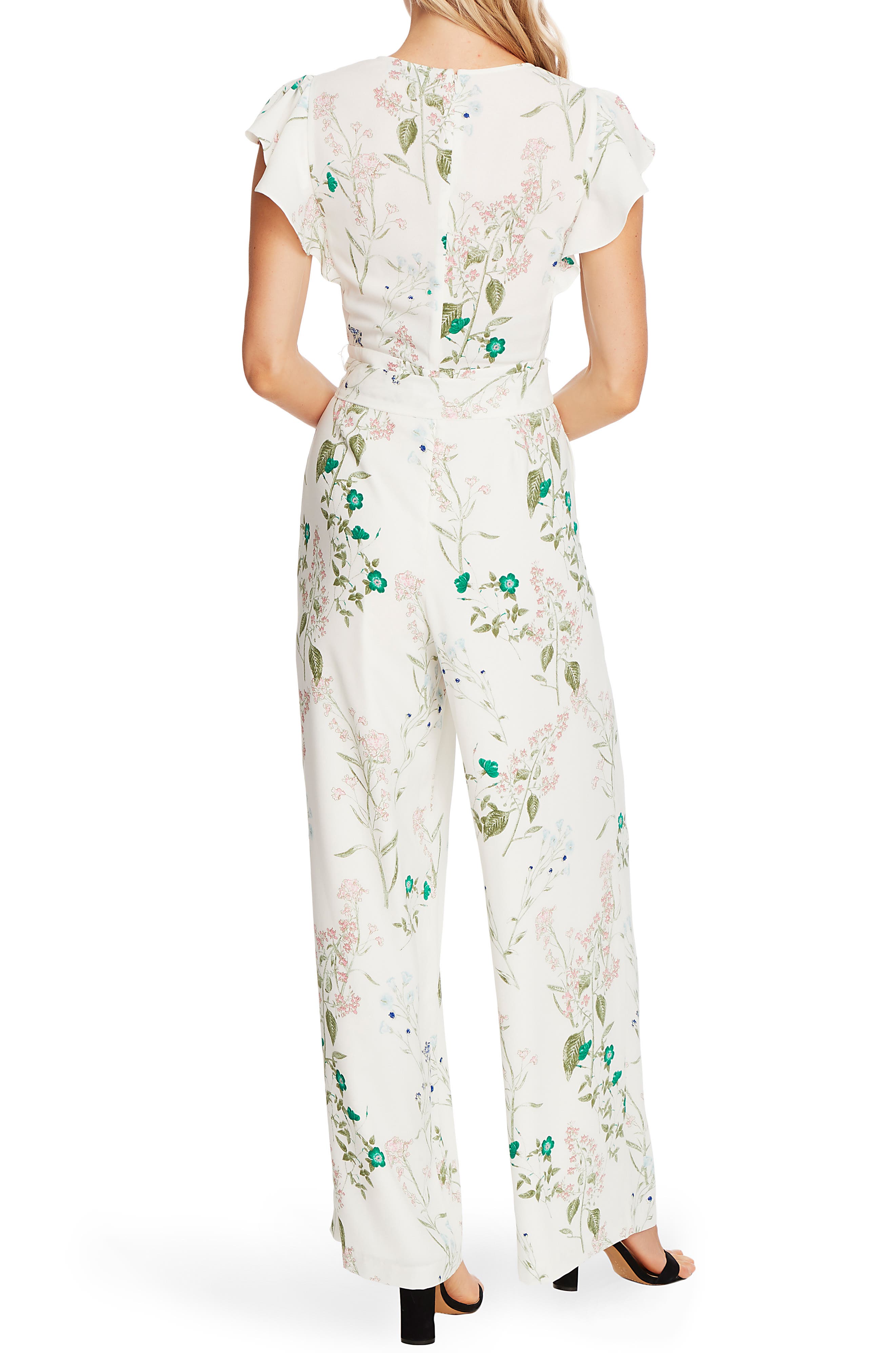 CeCe Winter Botanical Flutter Sleeve Jumpsuit (Women) | Nordstromrack