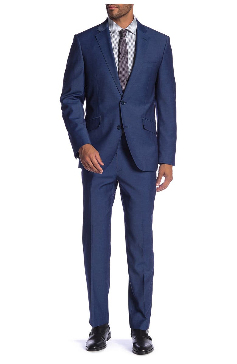SAVILE ROW CO New Heathrow Blue Modern Fit Gab Suit Separate Pants - 30-34" Inseam, Alternate, color, 