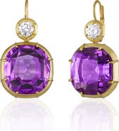 Mindi Mond Imperial Amethyst & Diamond Drop Earrings