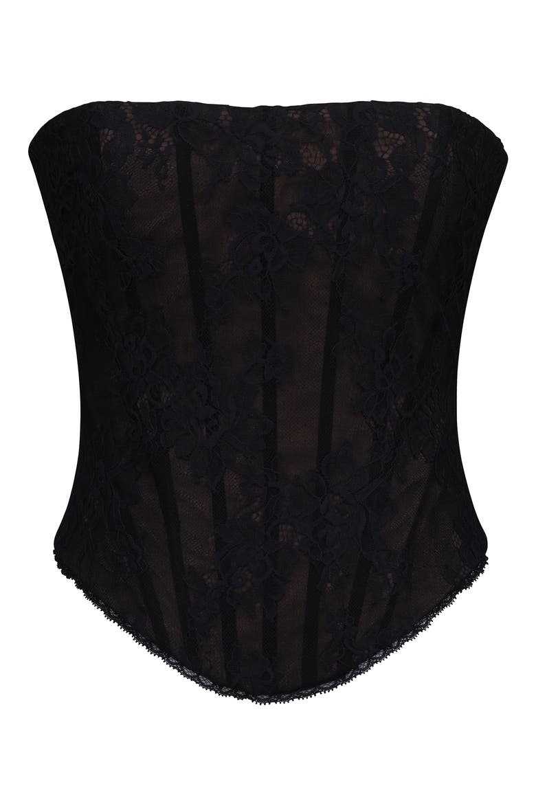 Mira Strapless Lace Top, Alternate, color, BLACK