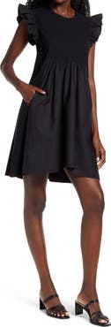 English Factory Mixed Media Ruffle Dress