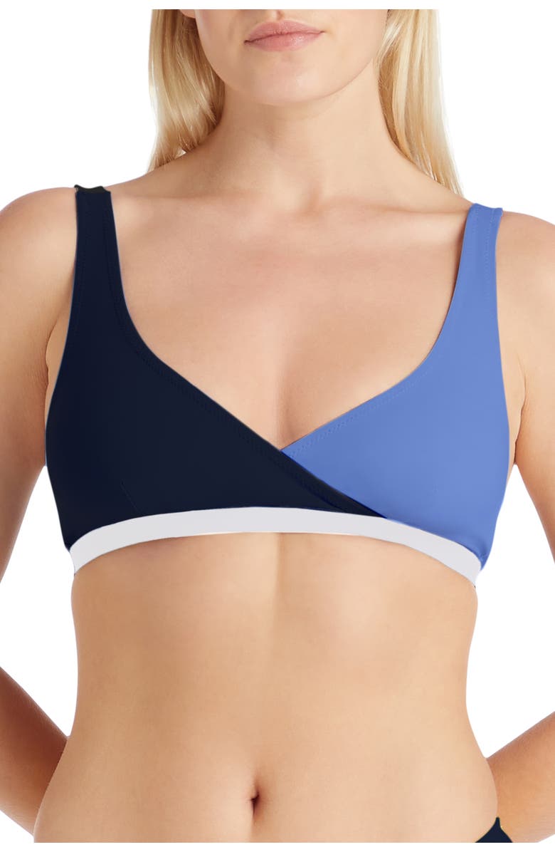 VALIMARE Carmel Color block Bikini Top, Alternate, color, Navy Blue