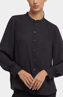 Janie Lattice Inset Button-Up Shirt