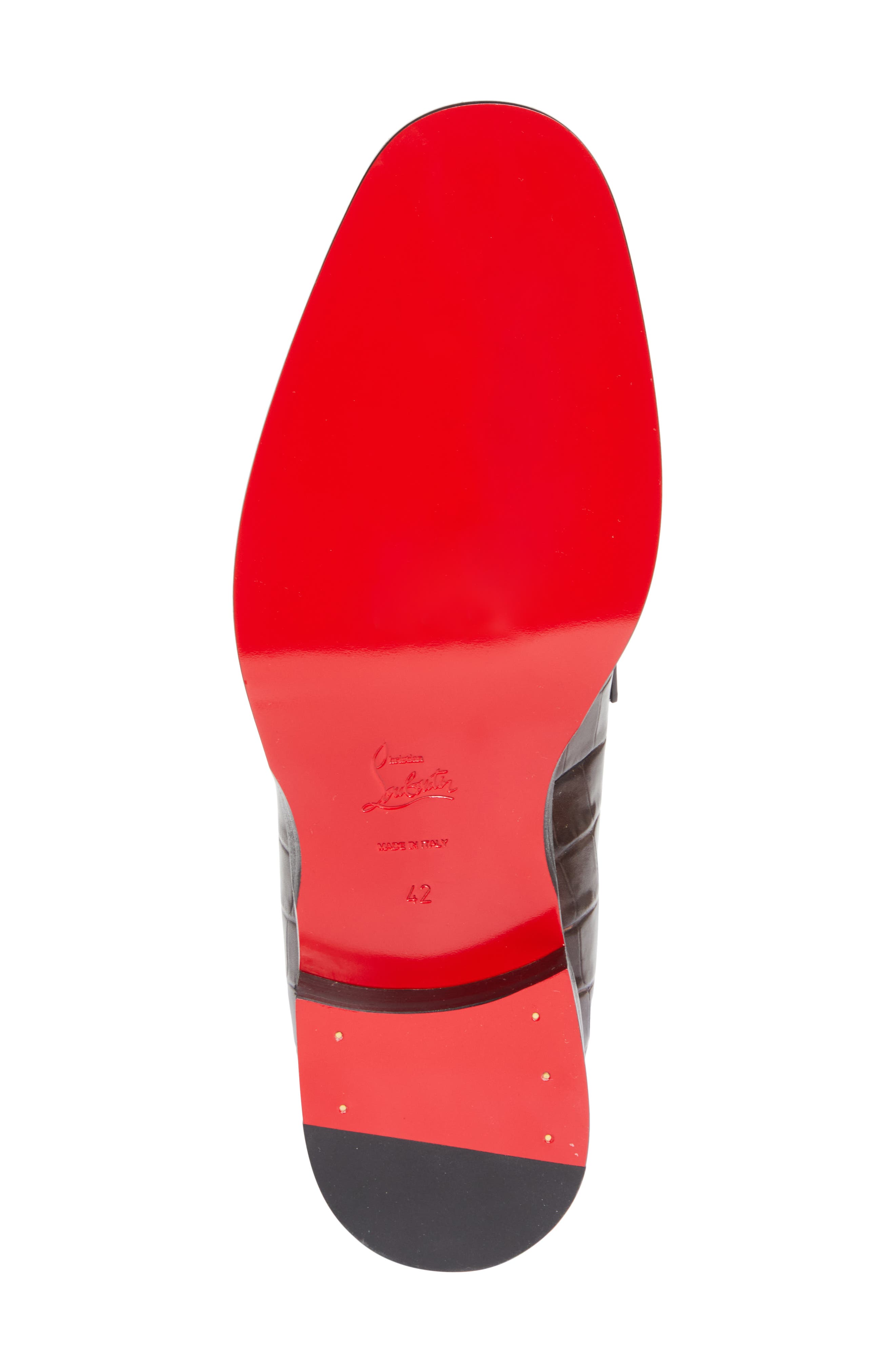 Christian Louboutin Chambelimoc Croc Embossed Loafer, Alternate, color, Cosme