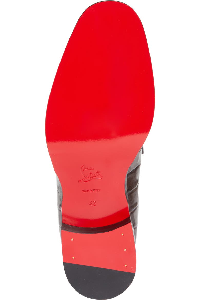 mens red bottom louis vuitton dress shoes Penny No Back suede and croc-effect loafers in black - Christian Louboutin a signature detail inspired by lacquered red nail polish Louis Vuitton Red Bottom Heels