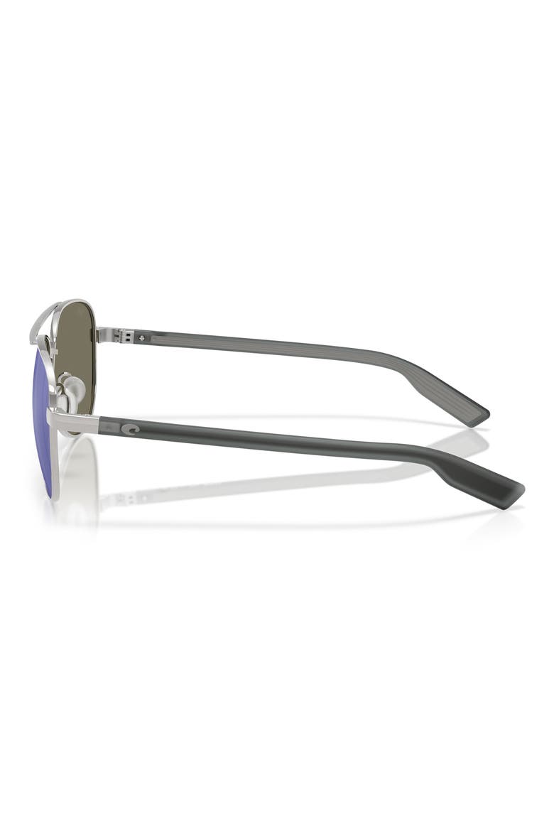 57mm Polarized Pilot Sunglasses, Alternate, color, SILVER/ BLUE MIRROR 580G