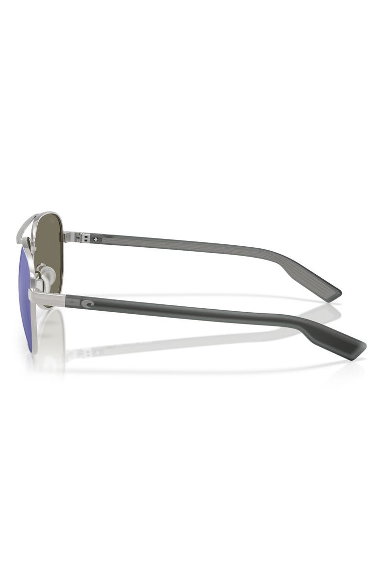 Costa Del Mar 57mm Polarized Pilot Sunglasses, Alternate, color, Silver/ Blue Mirror 580G