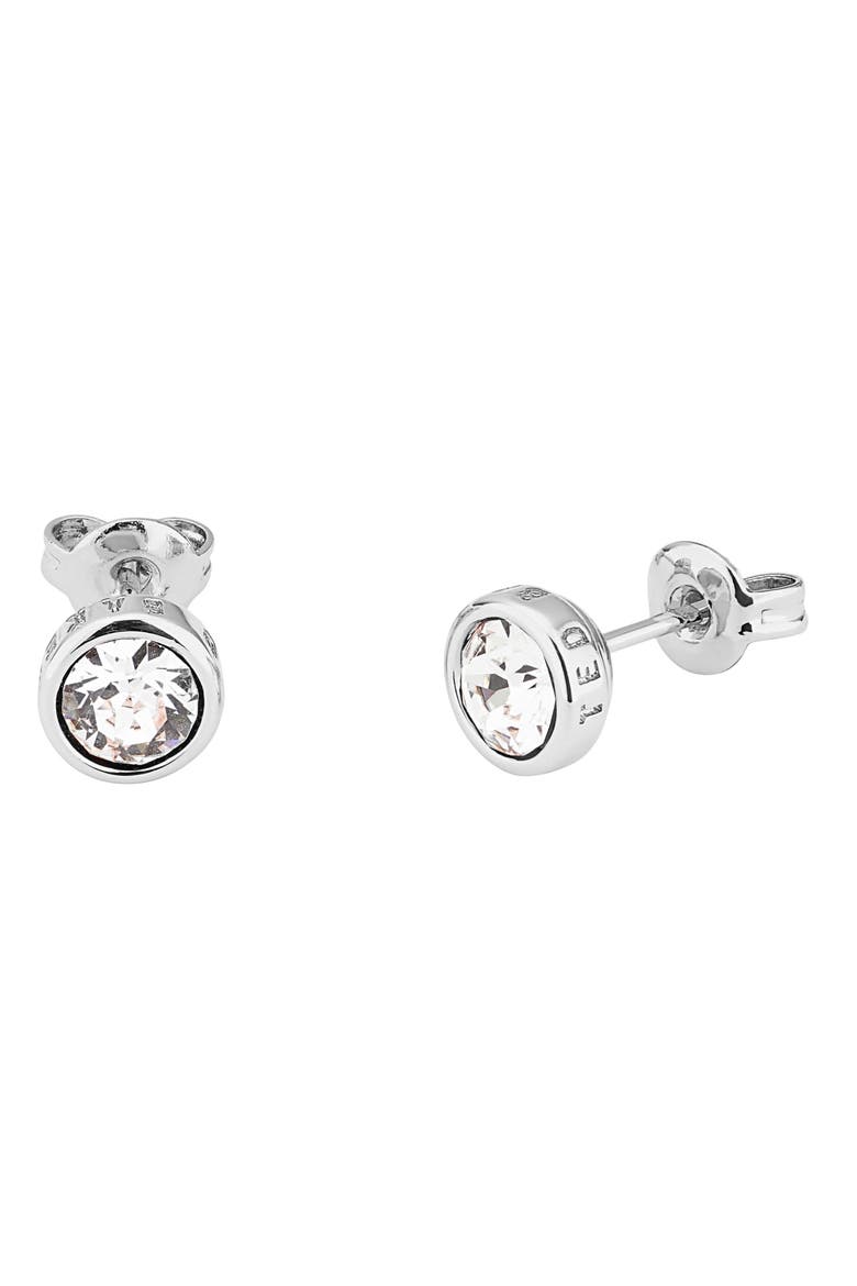 Sinaa Crystal Stud Earrings, Alternate, color, CRYSTAL/ SILVER