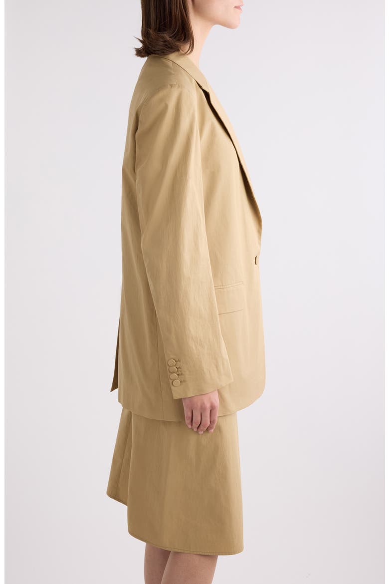 One-Button Cotton Twill Blazer, Alternate, color, BEIGE