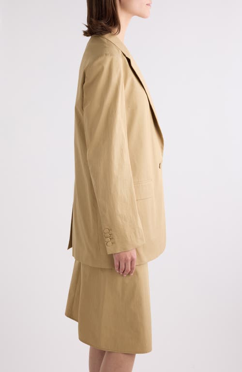 Dries Van Noten One-button Cotton Twill Blazer In Beige