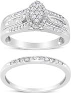 Haus of Brilliance Silver 1/2 Cttw Diamond Engagement Bridal Set