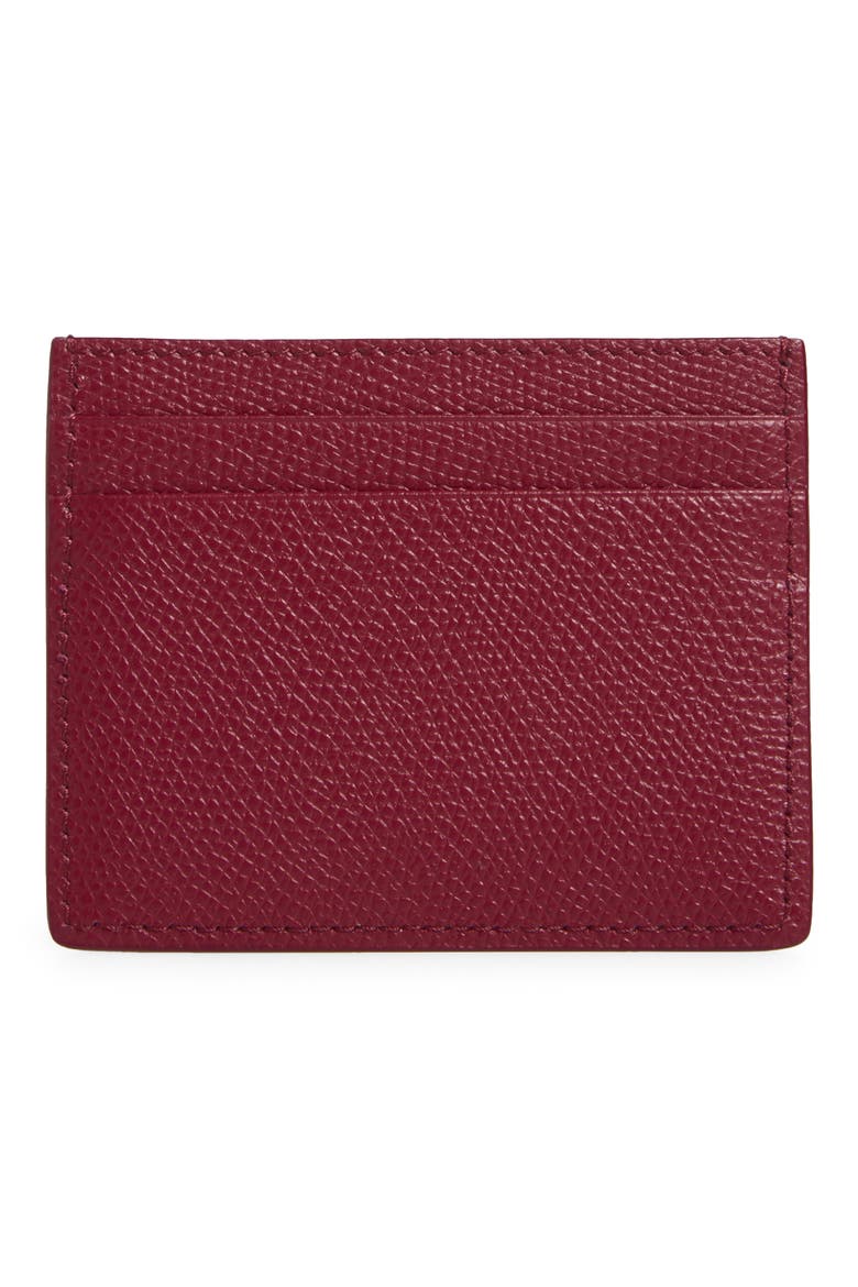 VLOGO Leather Card Holder, Alternate, color, DARK RED