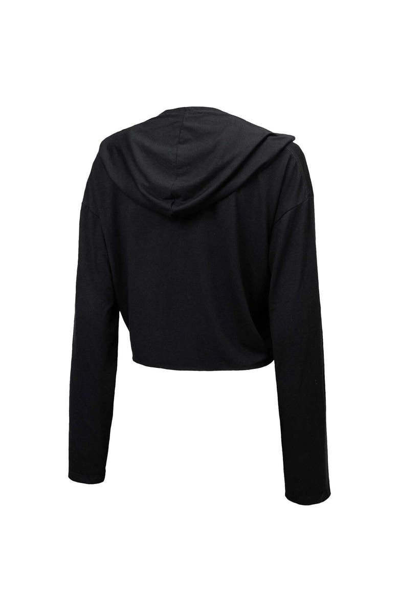 Majestic Threads Women's Majestic Threads Black New York Mets Leopard Cropped Hoodie, Alternate, color, Black