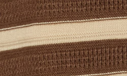 Cyrus Stripe V-neck Cardigan In Brown