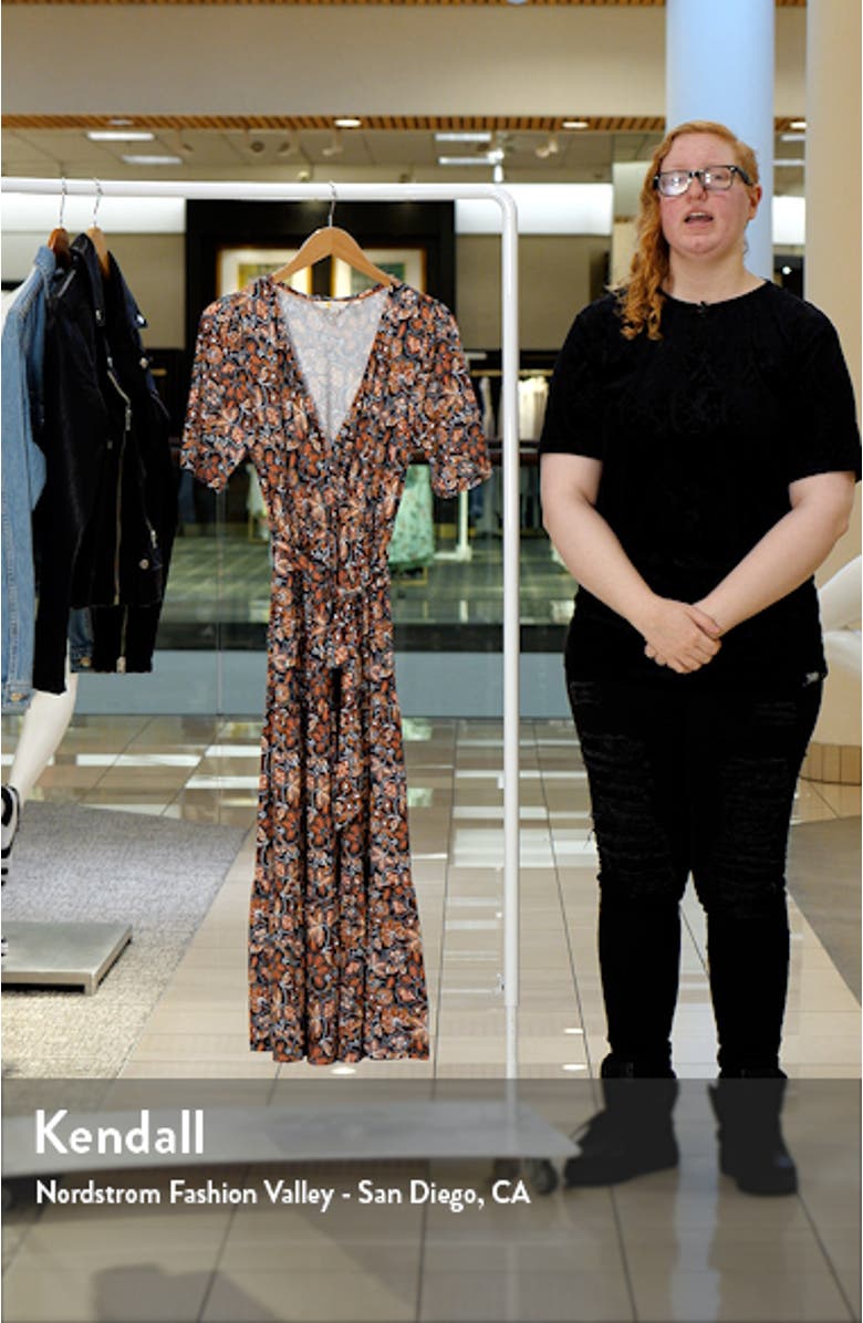 Floral Short Sleeve Tiered Wrap Dress, sales video thumbnail