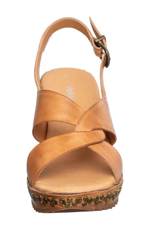 Antelope Danessa Platform Wedge Slingback Sandal In Tan