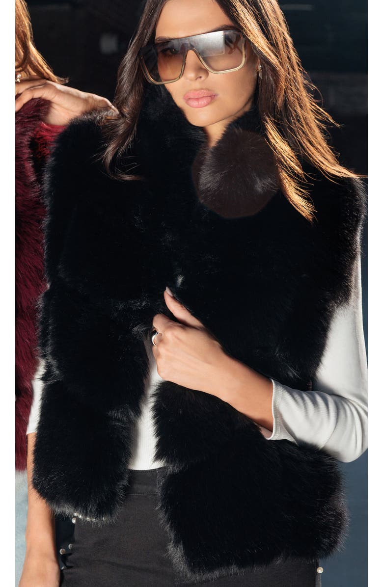 Generation Love Rosario Faux Fur Vest, Alternate, color, Black