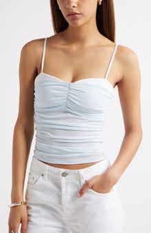 Open Edit Ruched Layered Contrast Trim Camisole