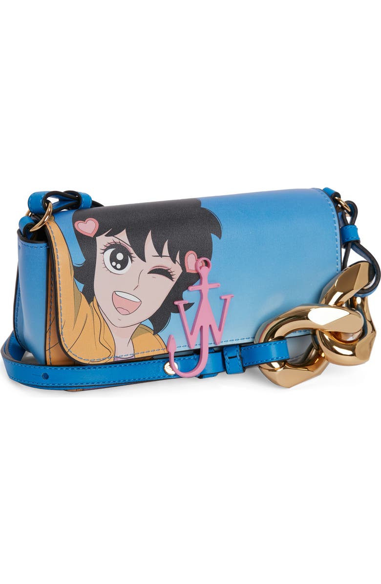 JW Anderson x 'Run Hany' Chain Baguette Anchor Leather Crossbody Bag, Alternate, color,