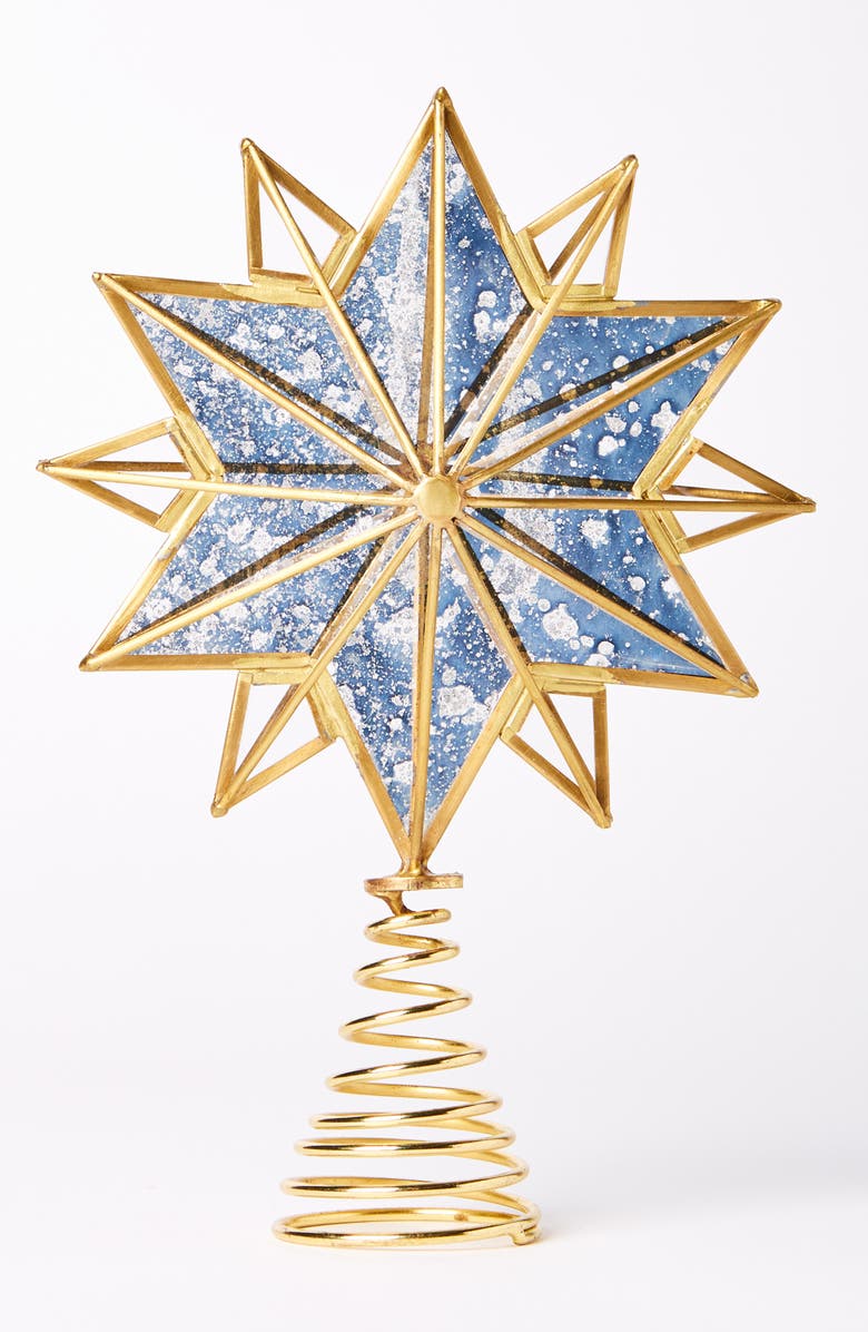 Anthropologie Home Anthropologie Glass & Brass Star Tree Topper, Main, color,