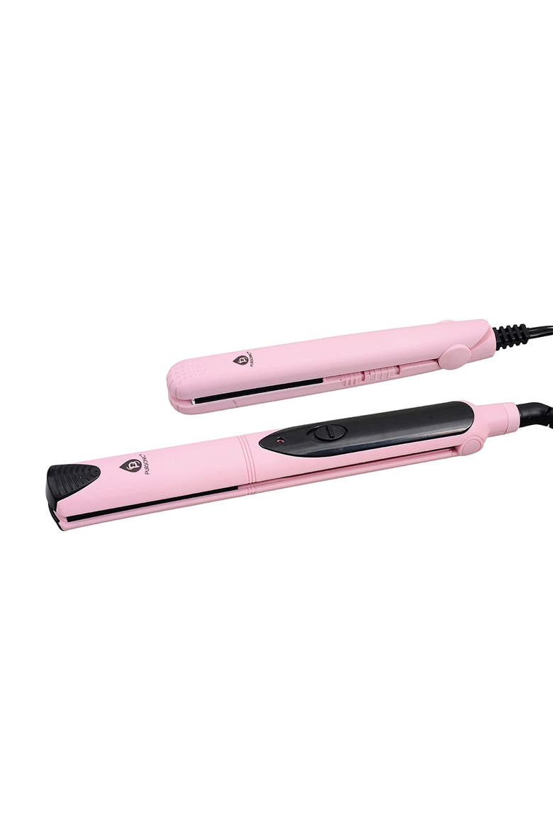Flat Iron with A Free Travel Straightener, Alternate, color, Pink