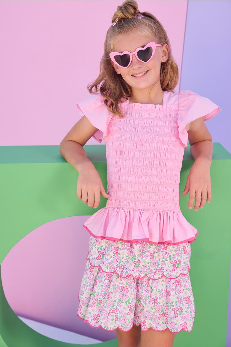 Kids' Floral Tiered Skort, Alternate, color, Bellavista Blooms