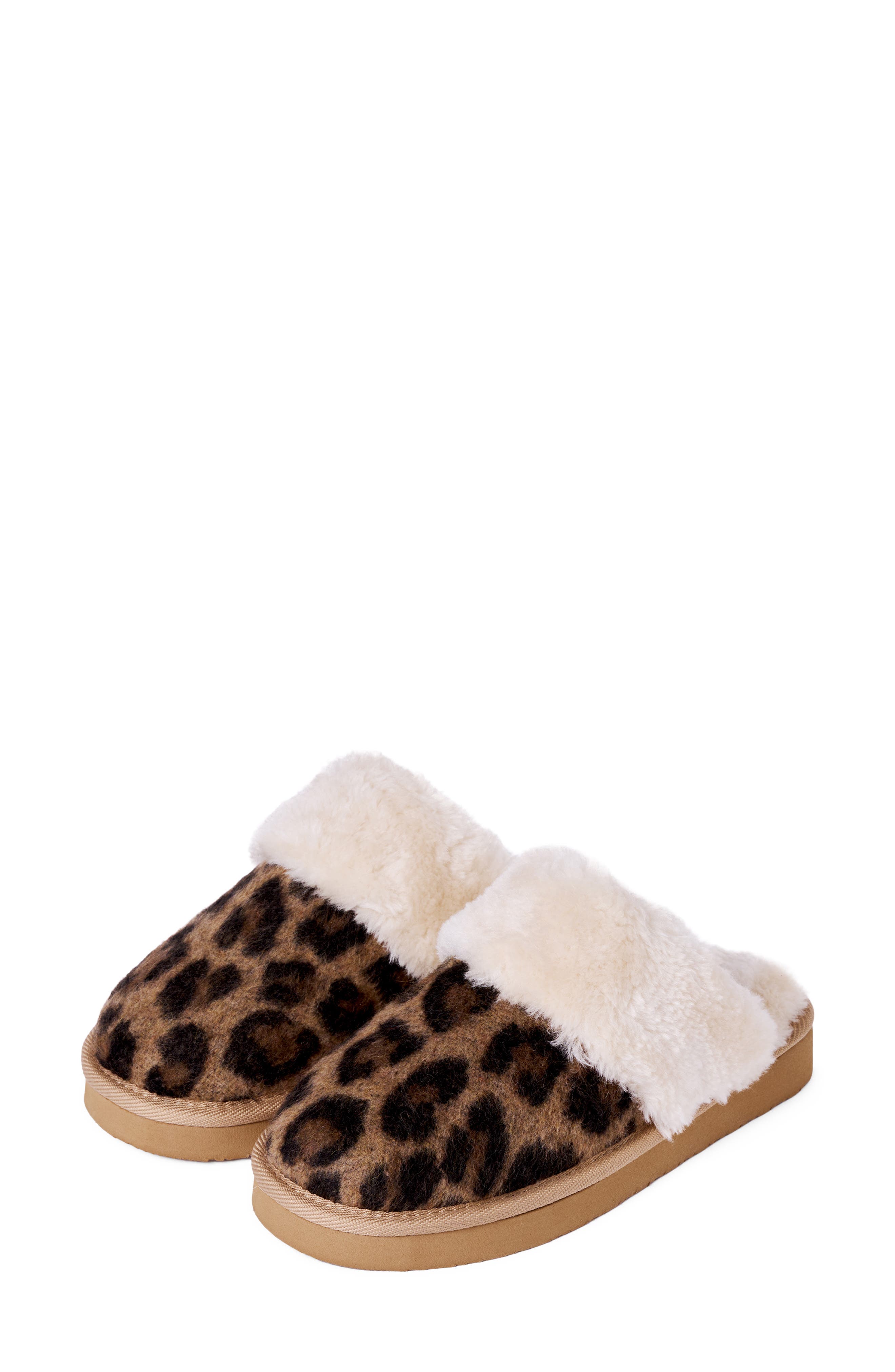Chesney Mule Slipper, Alternate, color, BROWN FUZZY LEOPARD
