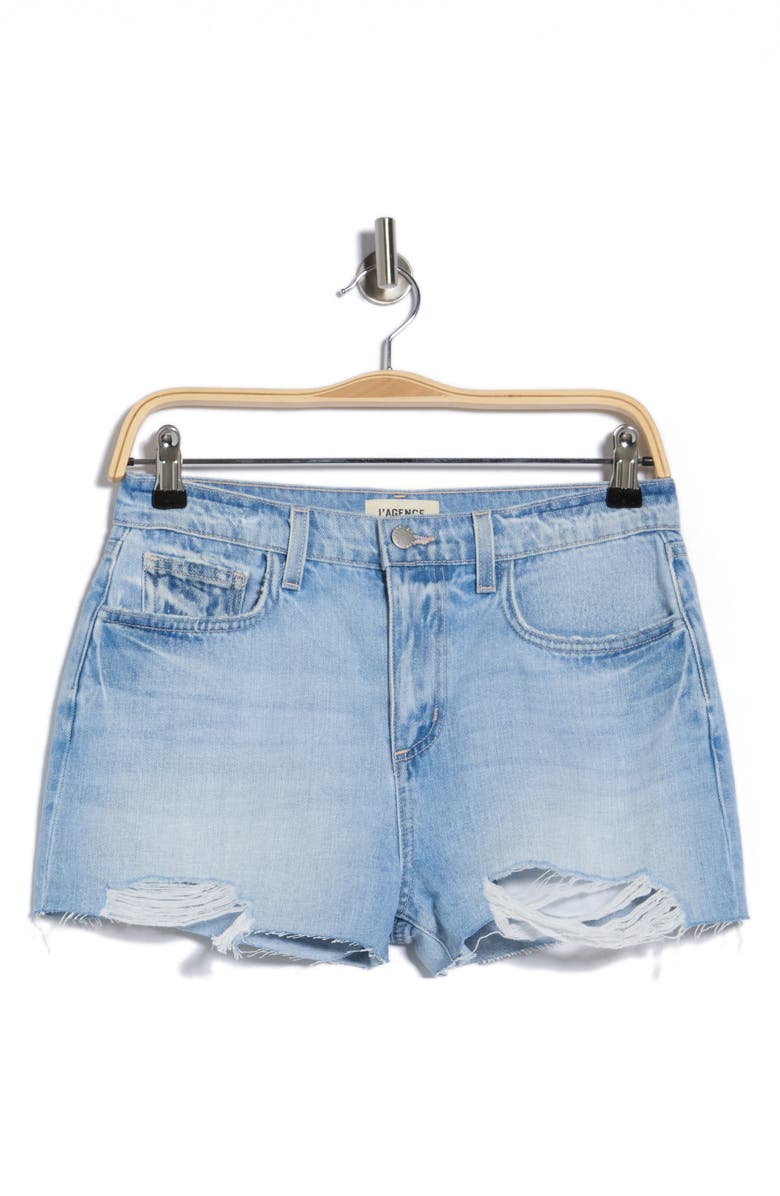 L'AGENCE Clark High Waist Denim Cutoff Shorts, Main, color, Bedford