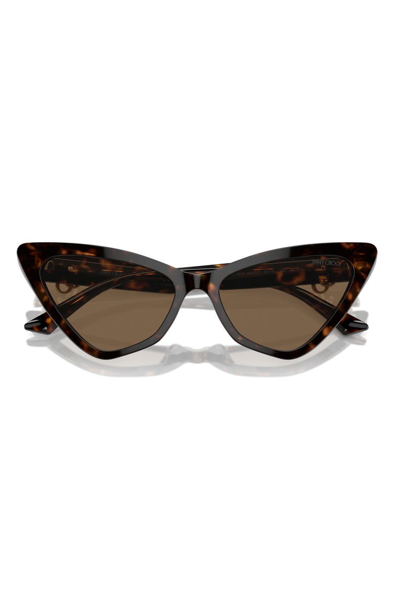 Jimmy Choo 55mm Cat Eye Sunglasses, Alternate, color, Havana / Dark Brown