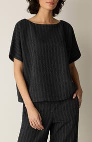 Eileen Fisher Bateau Neck Dolman Sleeve Top