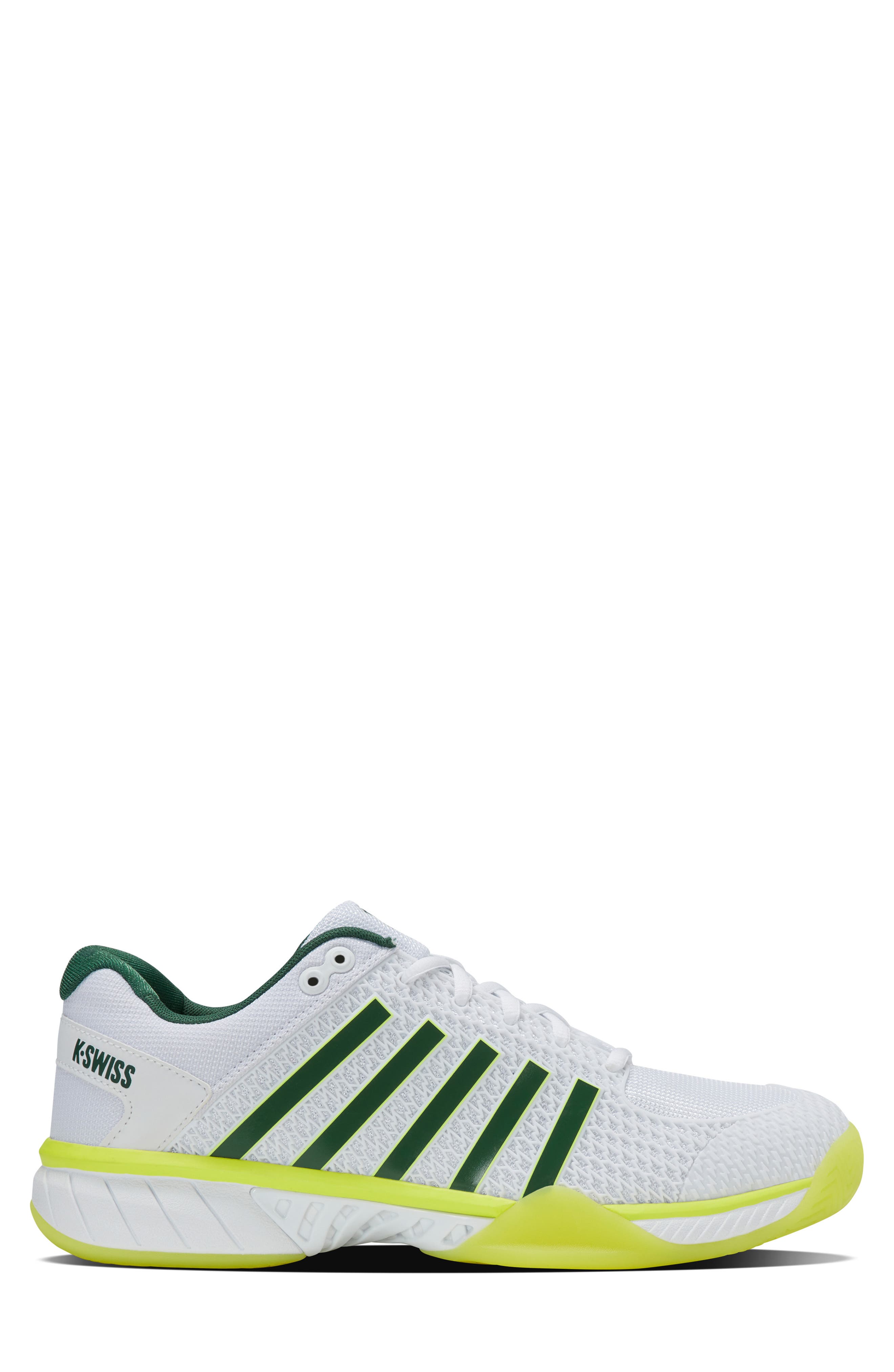 K-Swiss Express Light Pickle Ball Running Shoe, Alternate, color, White/ Neon Lime/ Eden