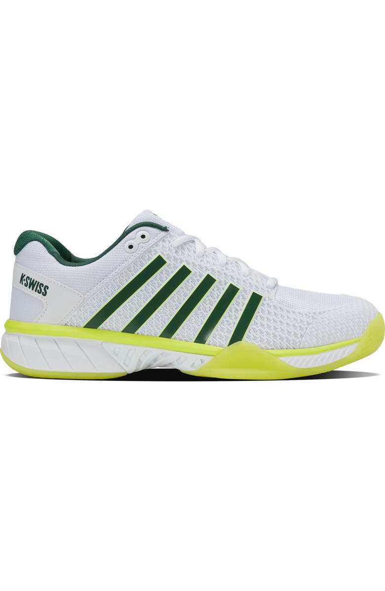 K-Swiss Express Light Pickle Ball Running Shoe, Alternate, color, White/ Neon Lime/ Eden