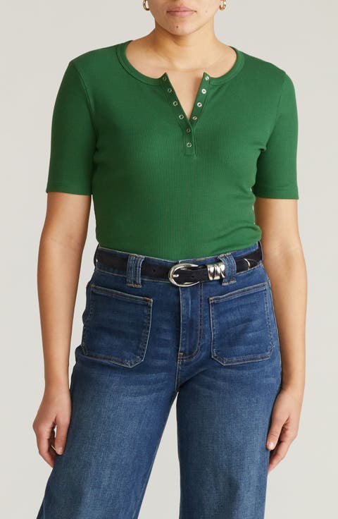 Stove Pipe Cotton Rib Henley (Regular & Plus)