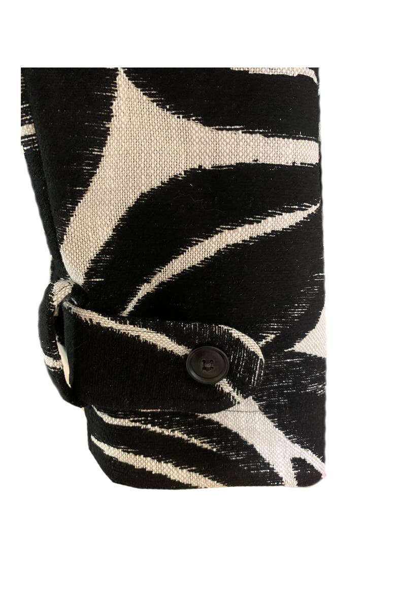 BAACAL Marlo Short Moto Trench Coat, Alternate, color, Black White Leaves