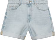 MANGO High Waist Denim Mom Shorts