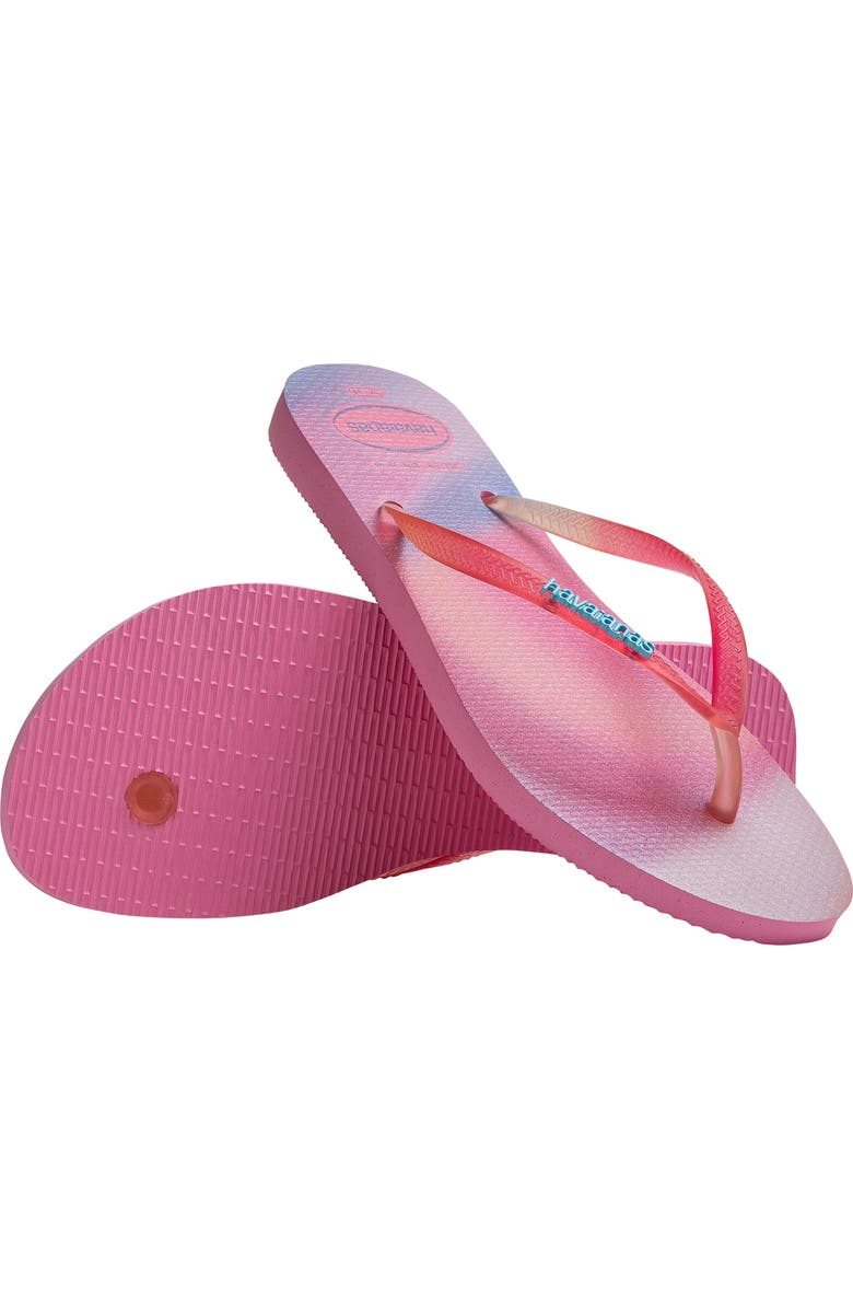 Havaianas Slim Metallic Rainbow Flip Flop, Alternate, color,