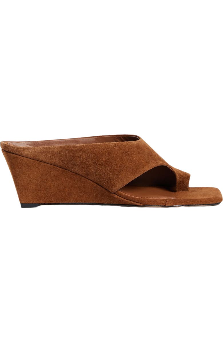 SANDRO Suede wedge sandals, Main, color, Brown