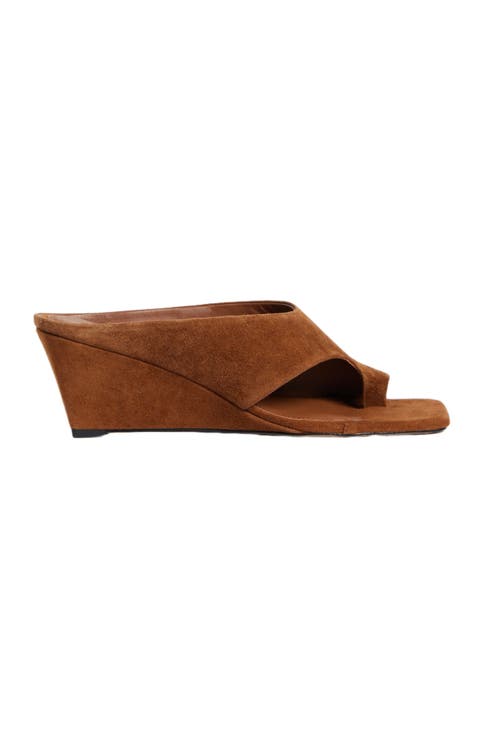 Suede wedge sandals