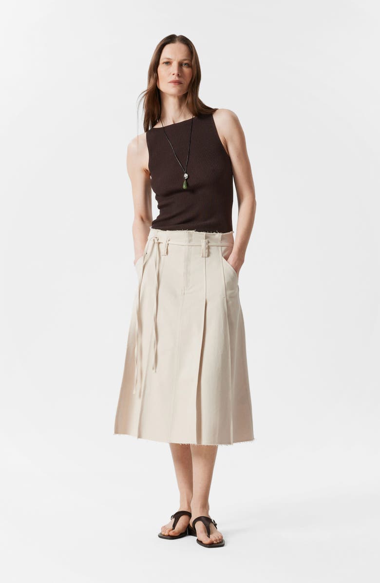 & Other Stories Paperbag Waist Cotton Skirt, Alternate, color,