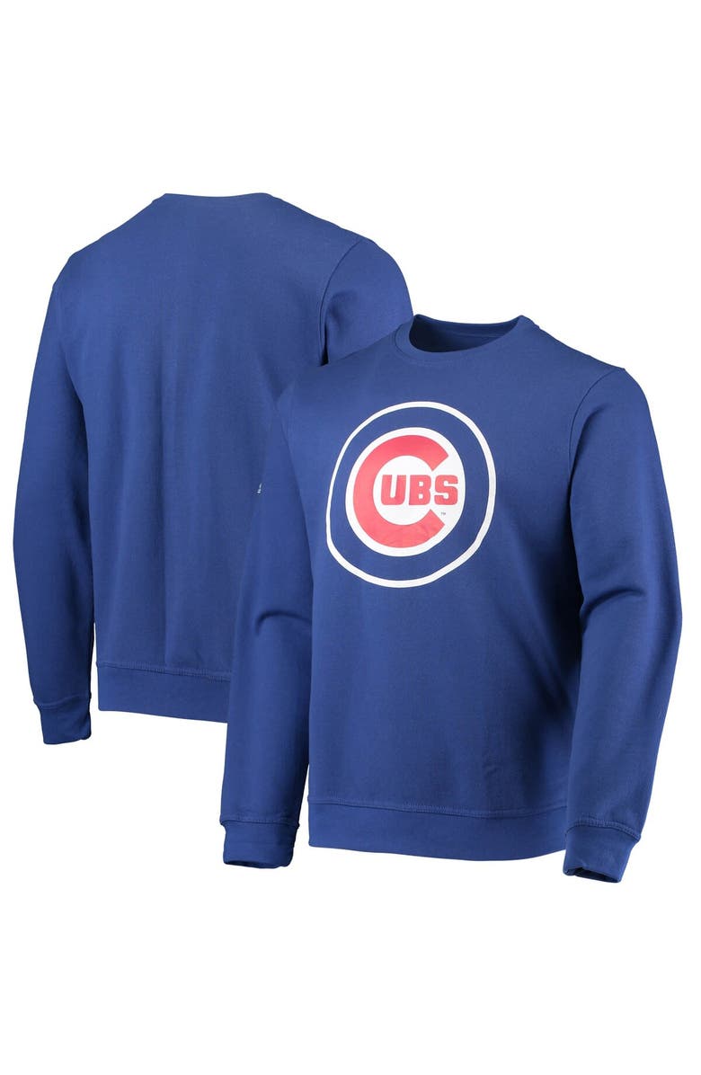 STITCHES Men's Stitches Royal Chicago Cubs Logo Pullover Sweatshirt, Main, color,