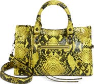 Balenciaga Small Le City Python Embossed Leather Top Handle Bag